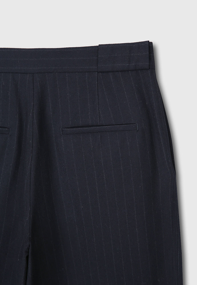 Tonywack - Virgin Wool Double-Pleats Wide Trousers (Navy Pinstripe) product image 11 | TRAB K-Fashion Australia