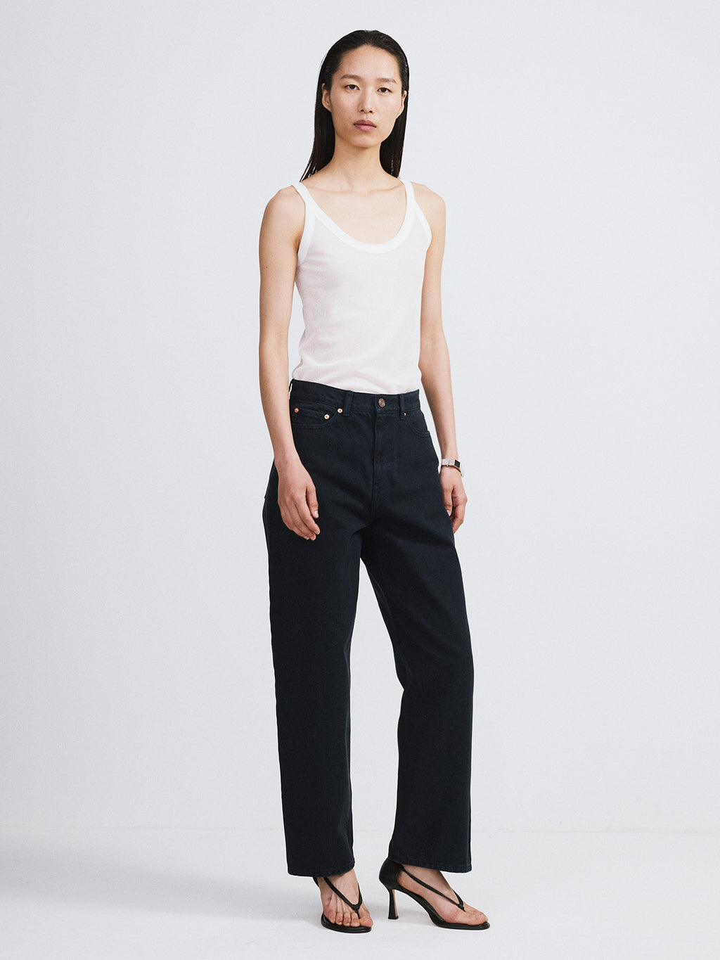 Recto - Regular Fit Denim Pants (Indigo Navy) product image 2 | TRAB K-Fashion Australia