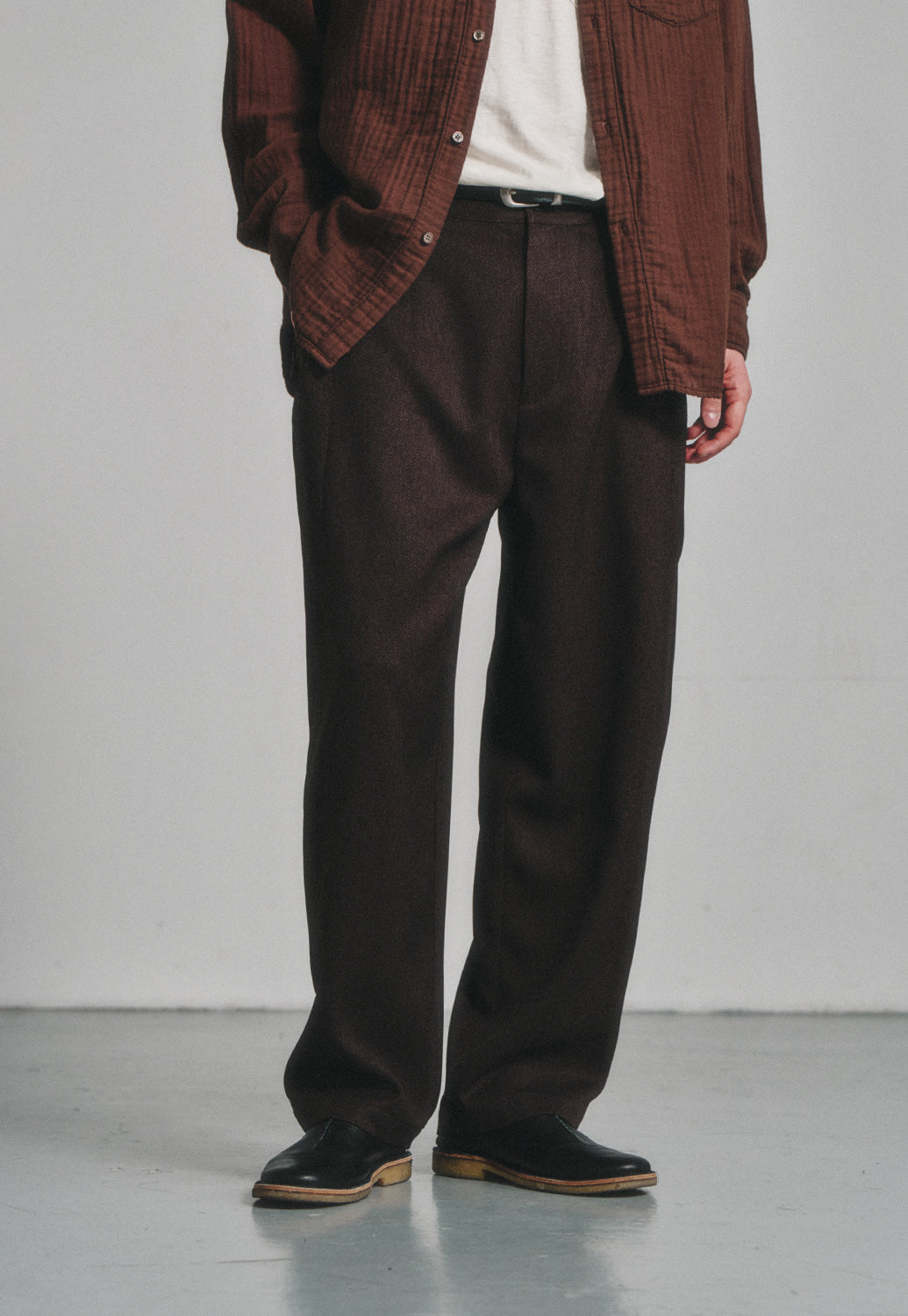 Art if acts - Comfy Side Tuck Curved Trousers (Brown) product image 5 | TRAB K-Fashion Australia