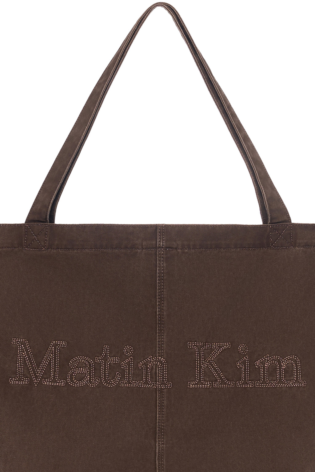Matin Kim - Vintage Washed Cotton Shoulder Bag (Brown) product image 4 | TRAB K-Fashion Australia