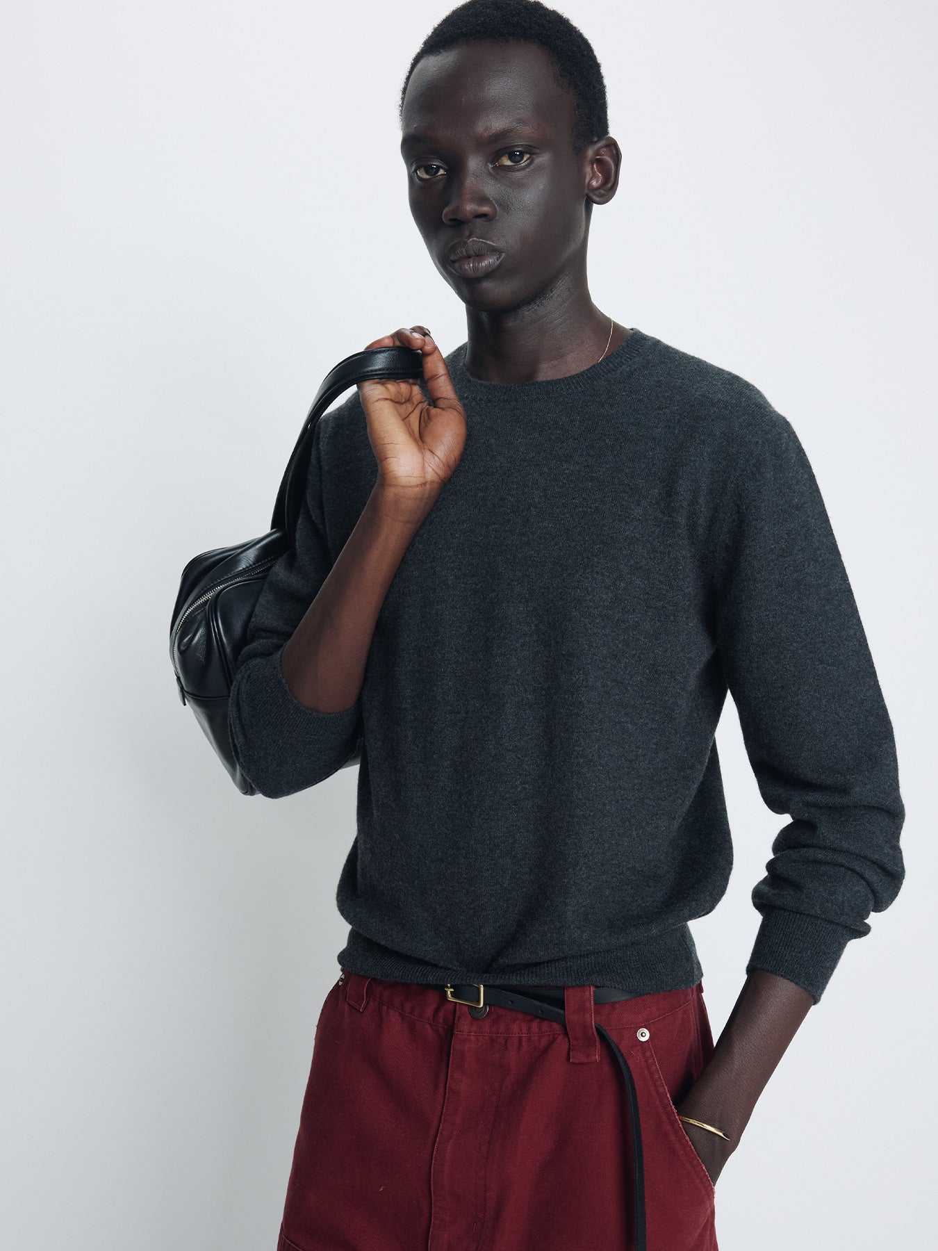 Tonywack - Super Fine Merino Wool Crew-Neck Knit (Charcoal) product image 5 | TRAB K-Fashion Australia