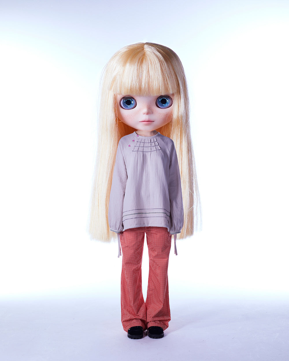 Coyseio - Coyseio X Blythe Check Boot Cut Pants (Red) product image 3 | TRAB K-Fashion Australia