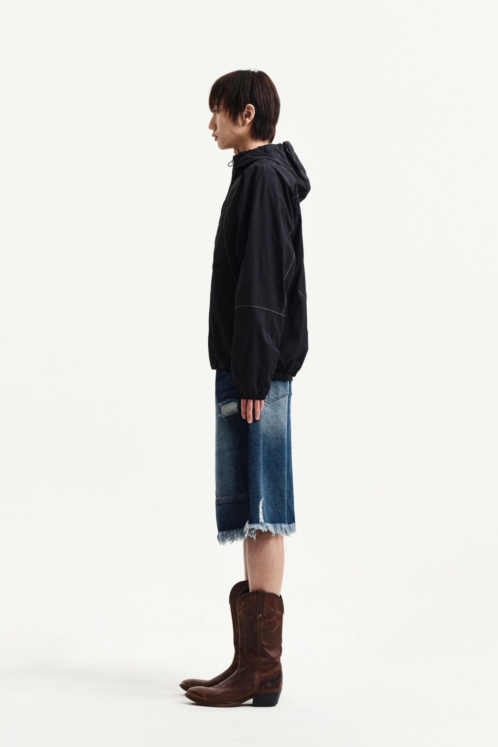 Matin Kim - Back Logo Hoody Wind Breaker (Black) product image 12 | TRAB K-Fashion Australia