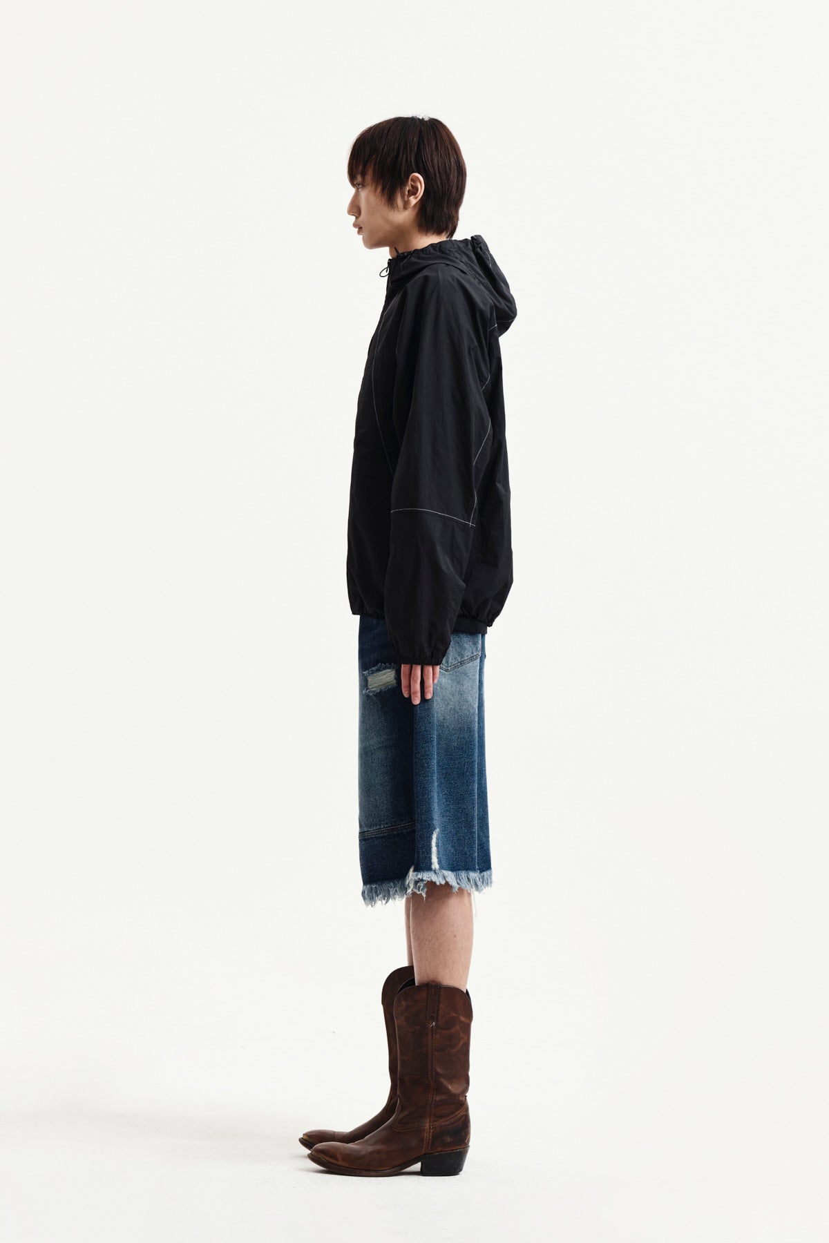 Matin Kim - Back Logo Hoody Wind Breaker (Black) product image 12 | TRAB K-Fashion Australia