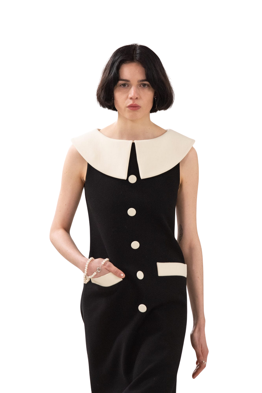 Kimhe Kim - Bi-Color Midi Dress (Black/Ivory) product image 2 | TRAB K-Fashion Australia