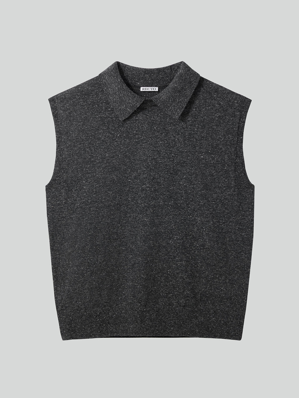 Recto - Linen Blend Polo Knit Vest (Charcoal Grey) product image 5 | TRAB K-Fashion Australia