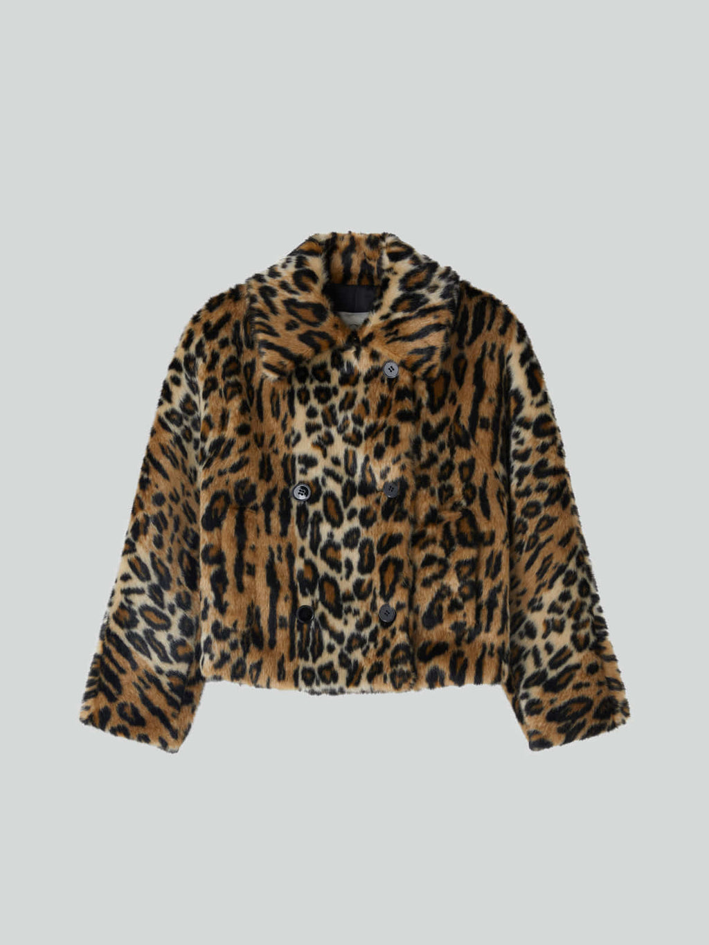 Recto - Leopard Faux Fur Short Coat (Beige) product image 7 | TRAB K-Fashion Australia