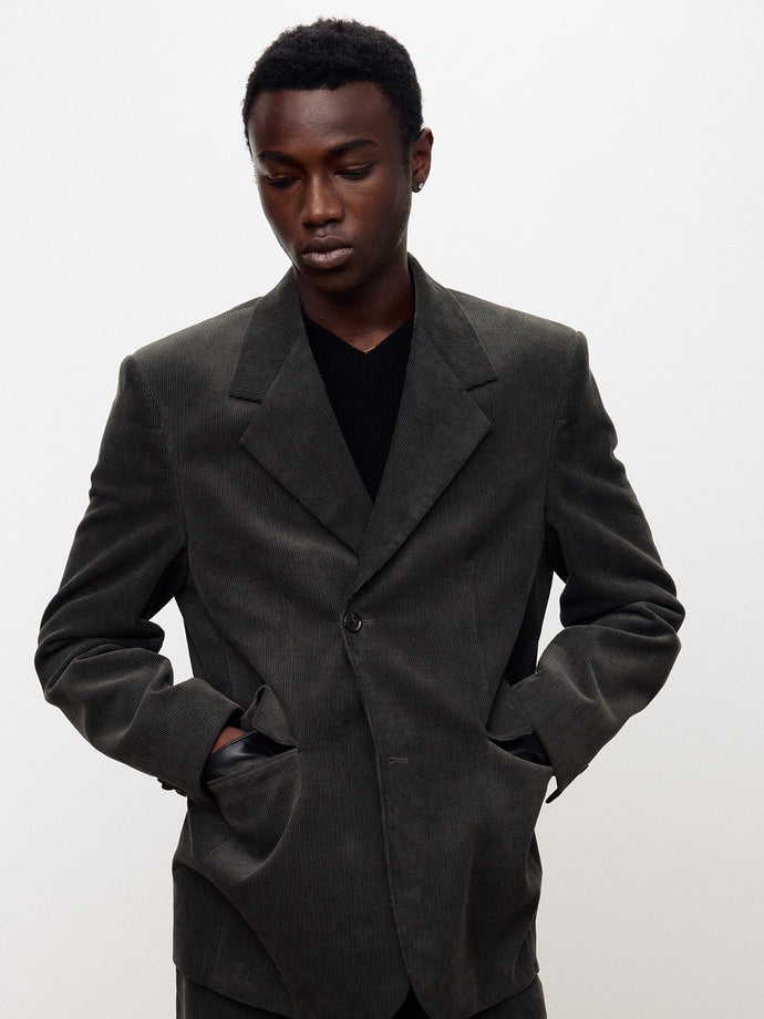 Tonywack - Corduroy Single-Breasted Tailored Jacket (Anthracite) product image 7 | TRAB K-Fashion Australia