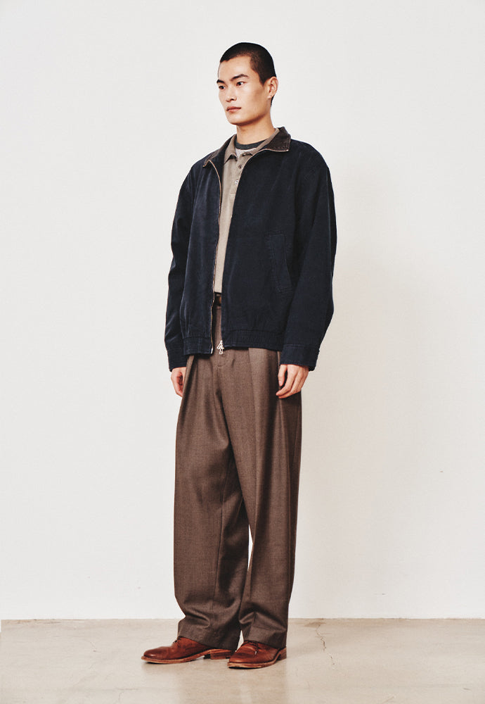 Art if acts - Washed Leather Collar Jacket (Dark Navy) product image 2 | TRAB K-Fashion Australia