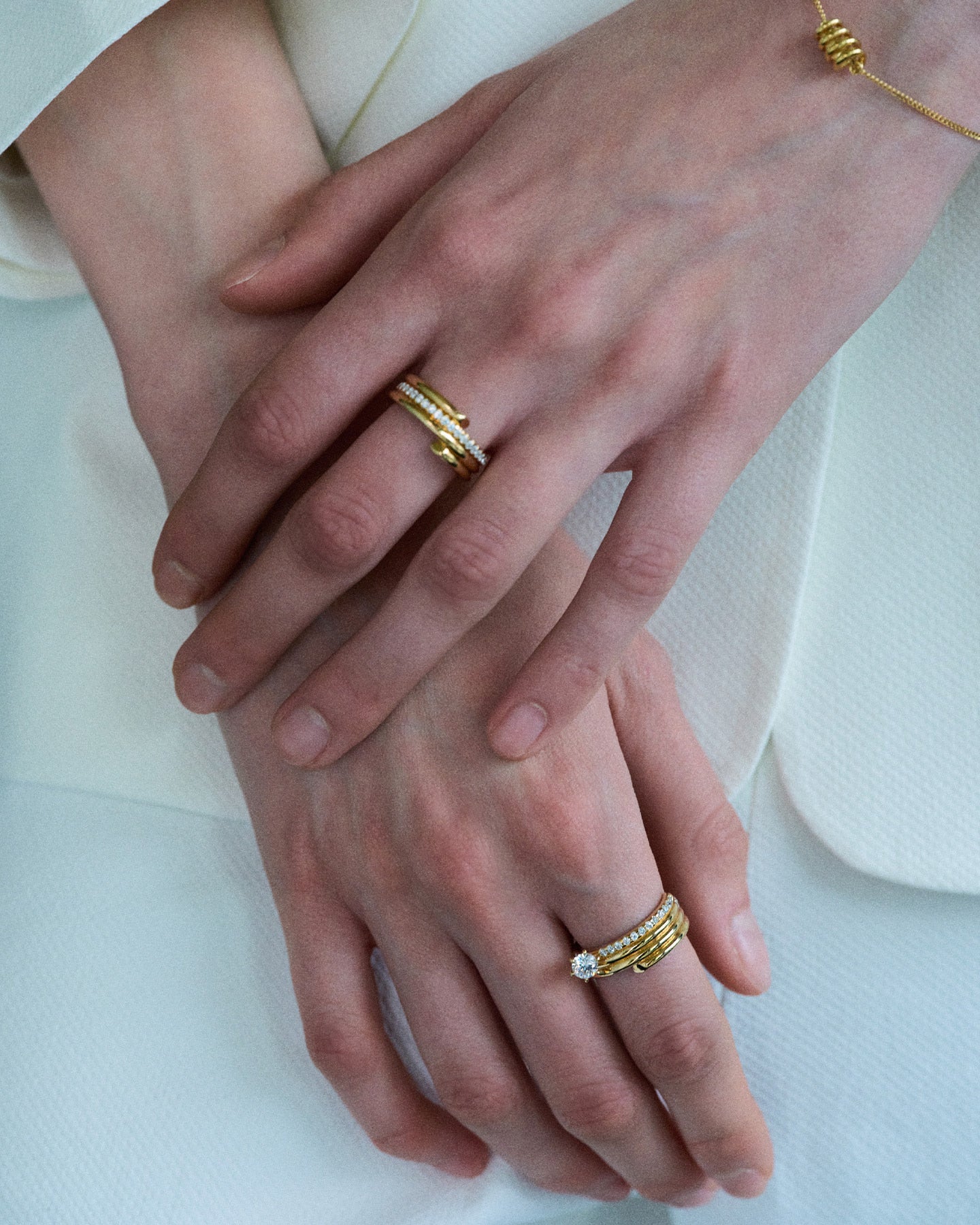 Numbering - Coil Spiral Pave Ring / 6 Prong #8408 product image 3 | TRAB K-Fashion Australia