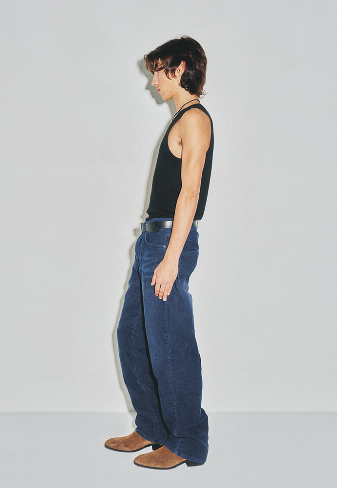 Tonywack - Indigo Garment-Dyed Straight Cut Corduroy Pants (Faded Indigo) product image 2 | TRAB K-Fashion Australia