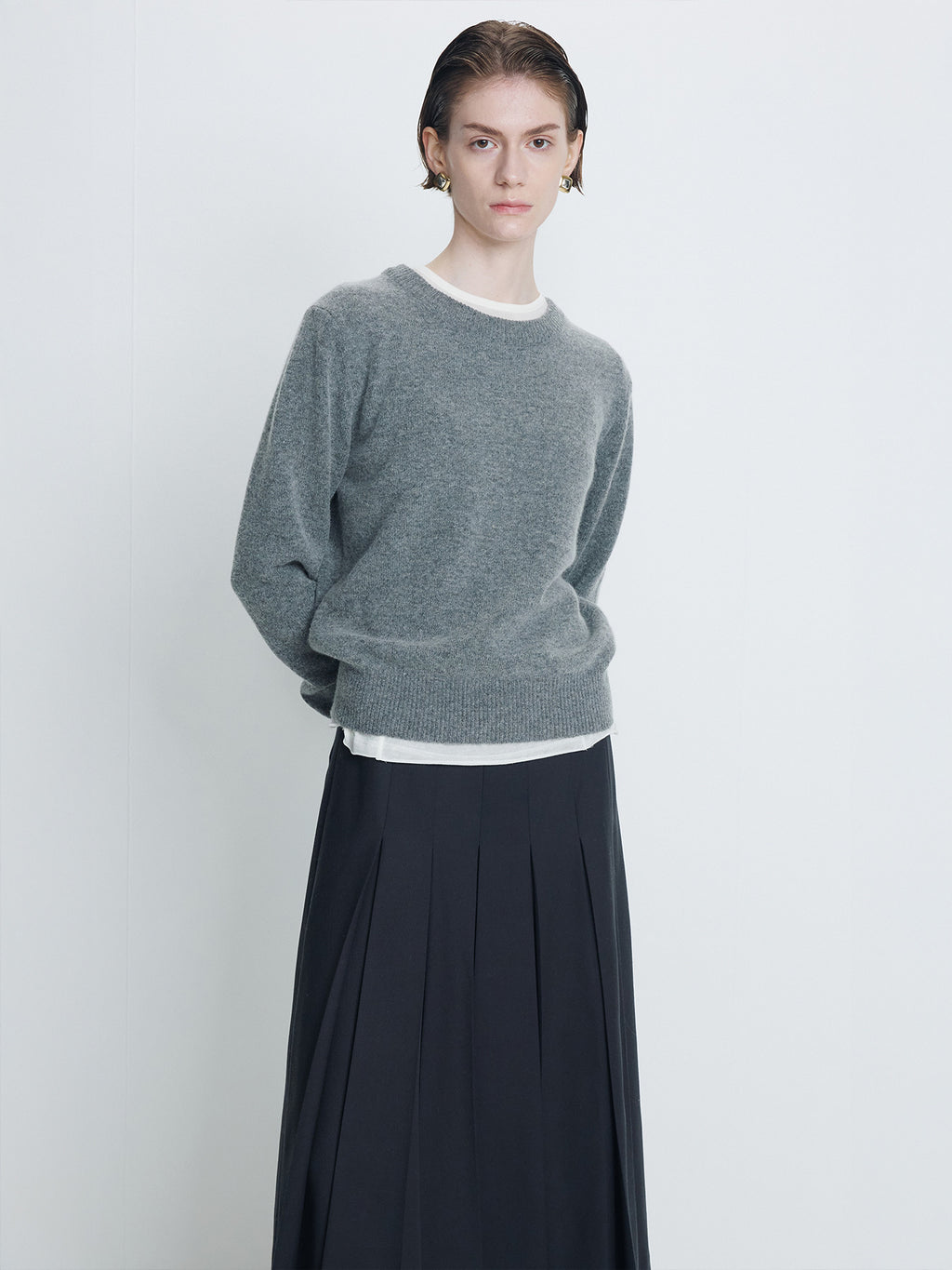 Tonywack - Wool Blend Crew-Neck Knit (Grey) product image 5 | TRAB K-Fashion Australia