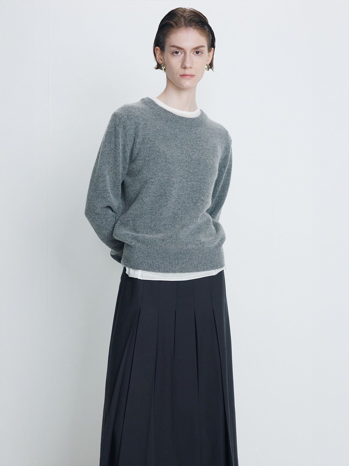 Tonywack - Wool Blend Crew-Neck Knit (Grey) product image 5 | TRAB K-Fashion Australia