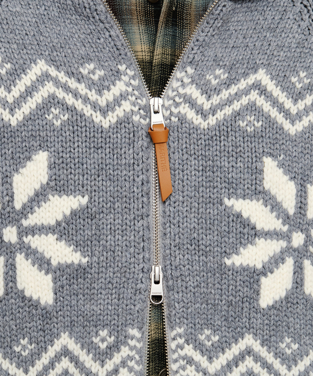 Marithe & Francois Girbaud - Nordic Cowichan Cardigan (Melange Gray) product image 4 | TRAB K-Fashion Australia