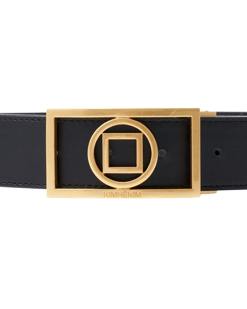 Kimhe Kim - Coin Logo Leather Belt (Black&gold) product image 4 | TRAB K-Fashion Australia