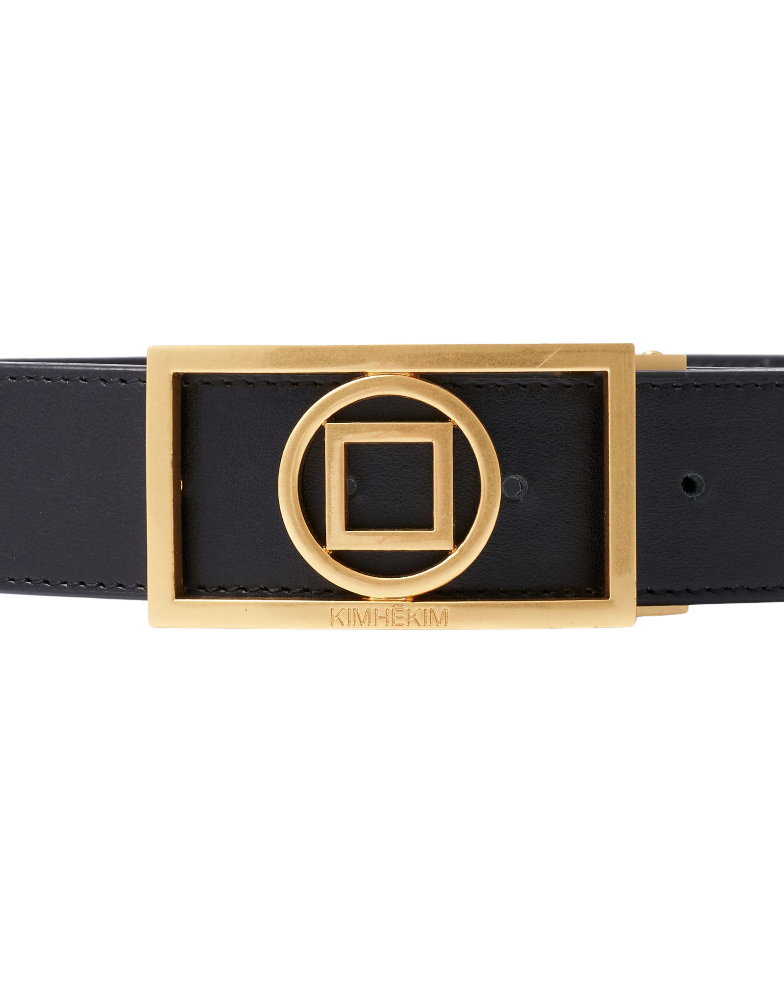 Kimhe Kim - Coin Logo Leather Belt (Black&gold) product image 4 | TRAB K-Fashion Australia