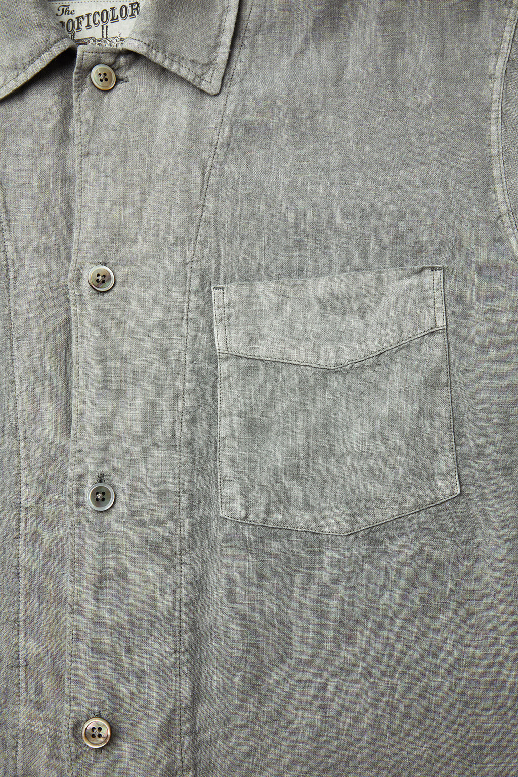 Coor - Linen Dyed Cropped Half Shirt (Washed Gray) product image 6 | TRAB K-Fashion Australia