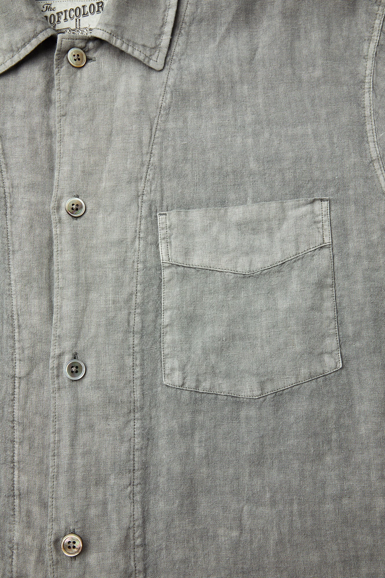 Coor - Linen Dyed Cropped Half Shirt (Washed Gray) product image 6 | TRAB K-Fashion Australia