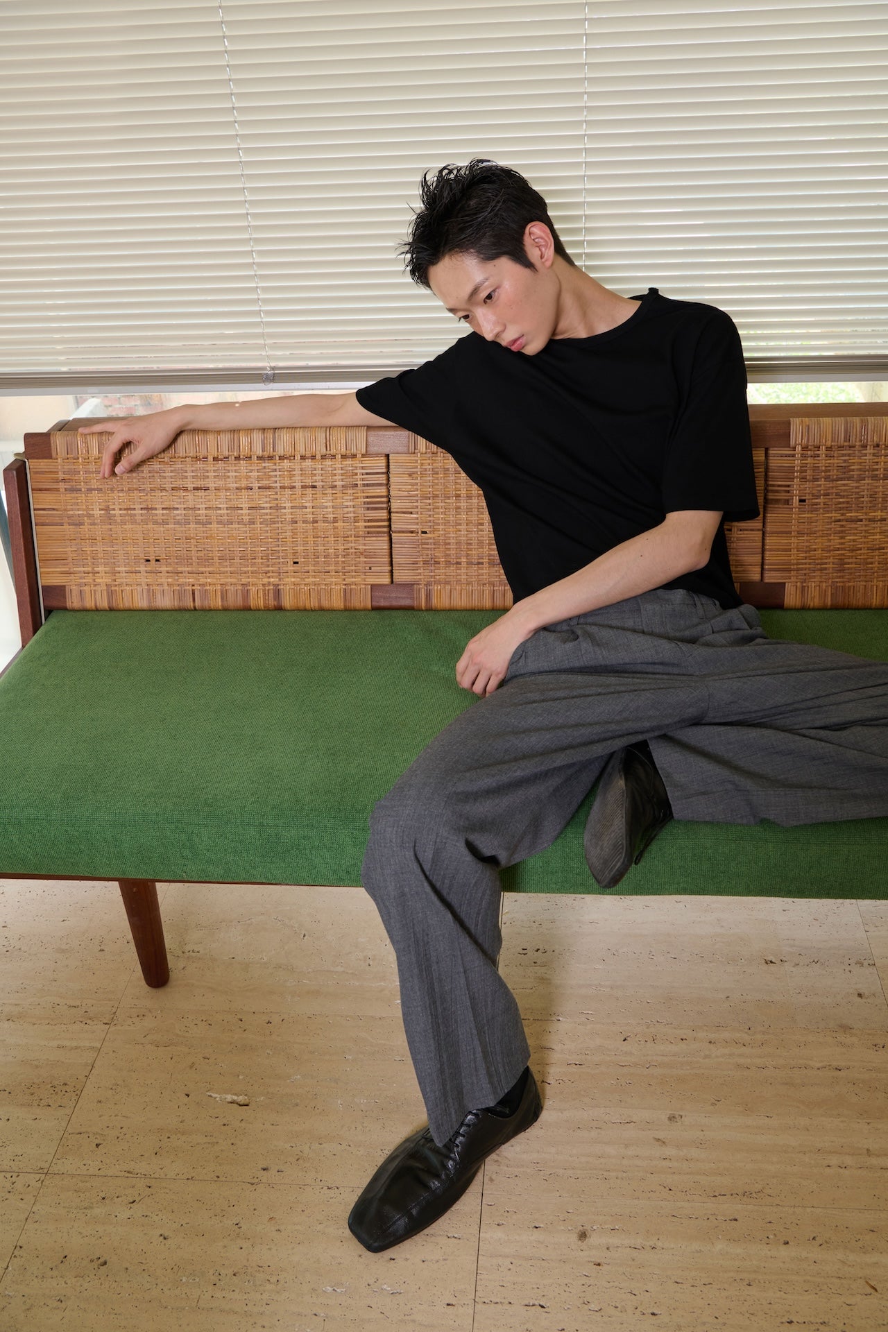 STU - Overlap Crop T-shirt (Black) product image 9 | TRAB K-Fashion Australia