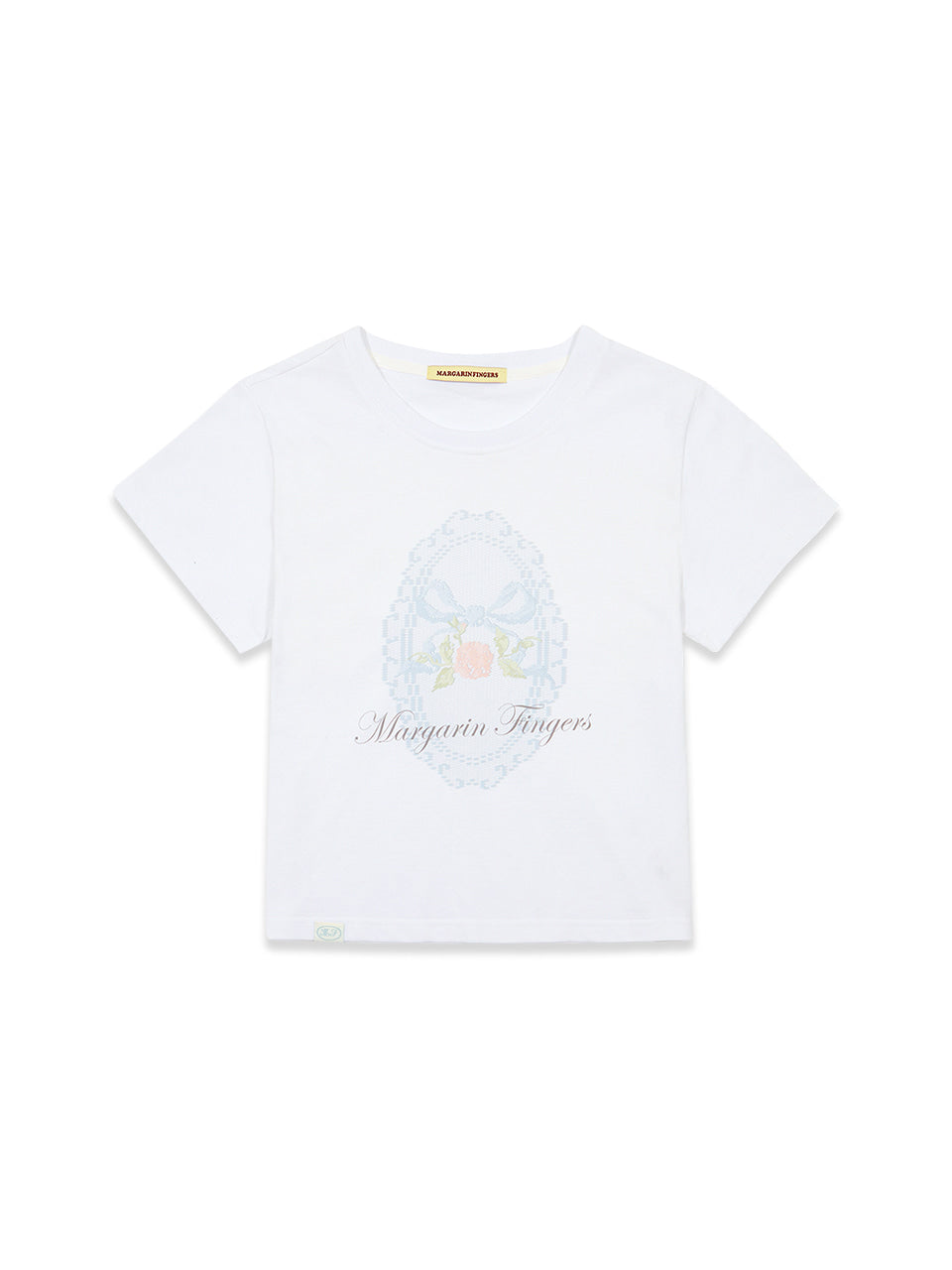 Margarin Fingers - Lace Print T-Shirt (White) product image 2 | TRAB K-Fashion Australia