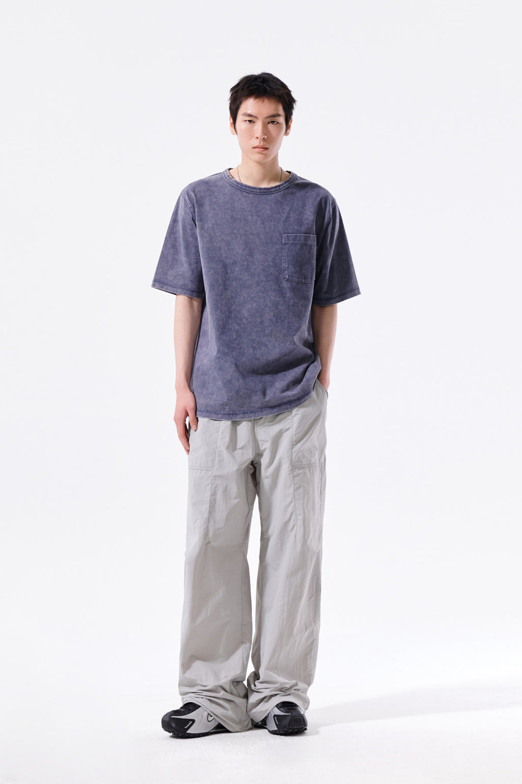 Matin Kim - Vintage Washed Pocket Top (Smoke Blue) product image 9 | TRAB K-Fashion Australia