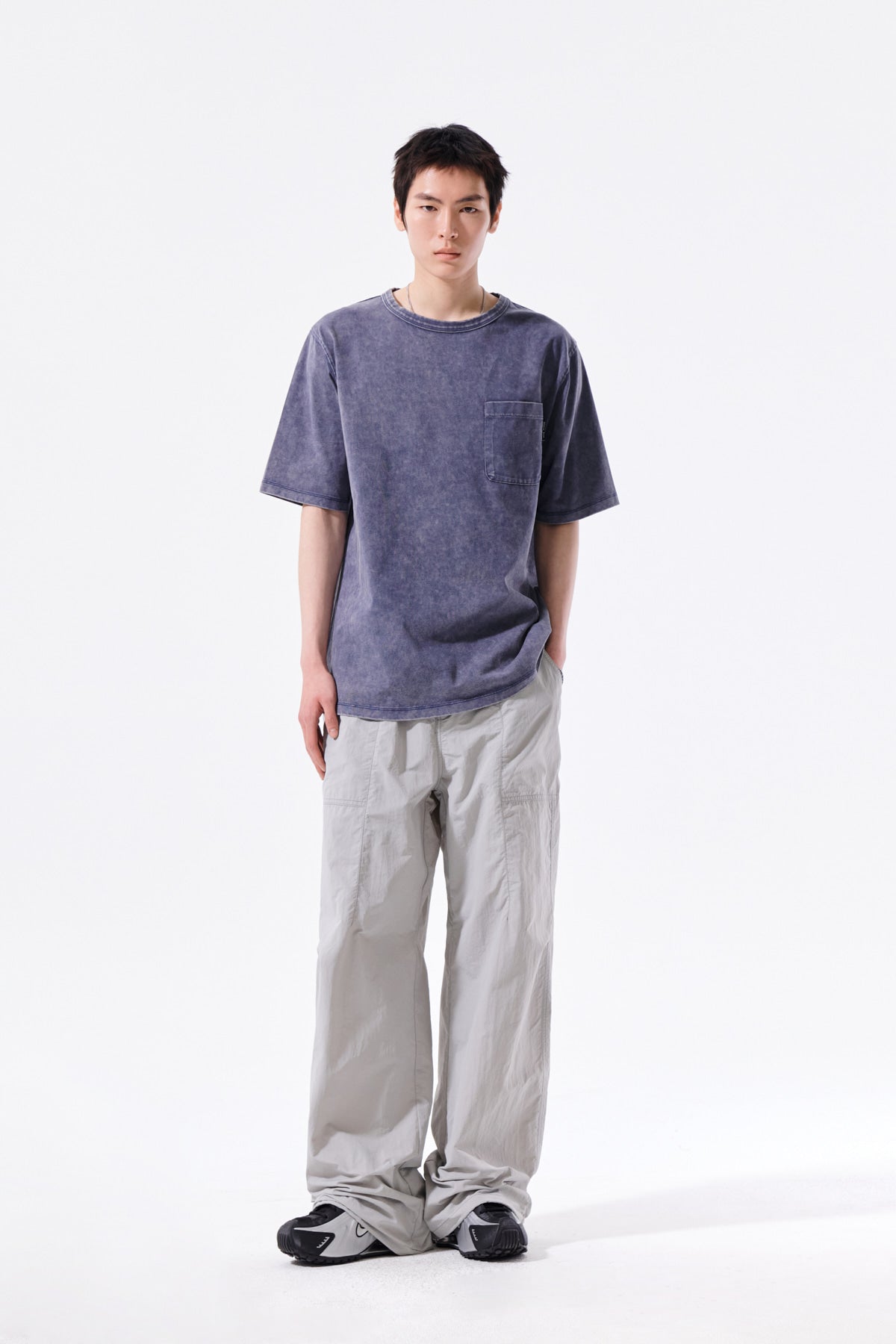 Matin Kim - Vintage Washed Pocket Top (Smoke Blue) product image 9 | TRAB K-Fashion Australia