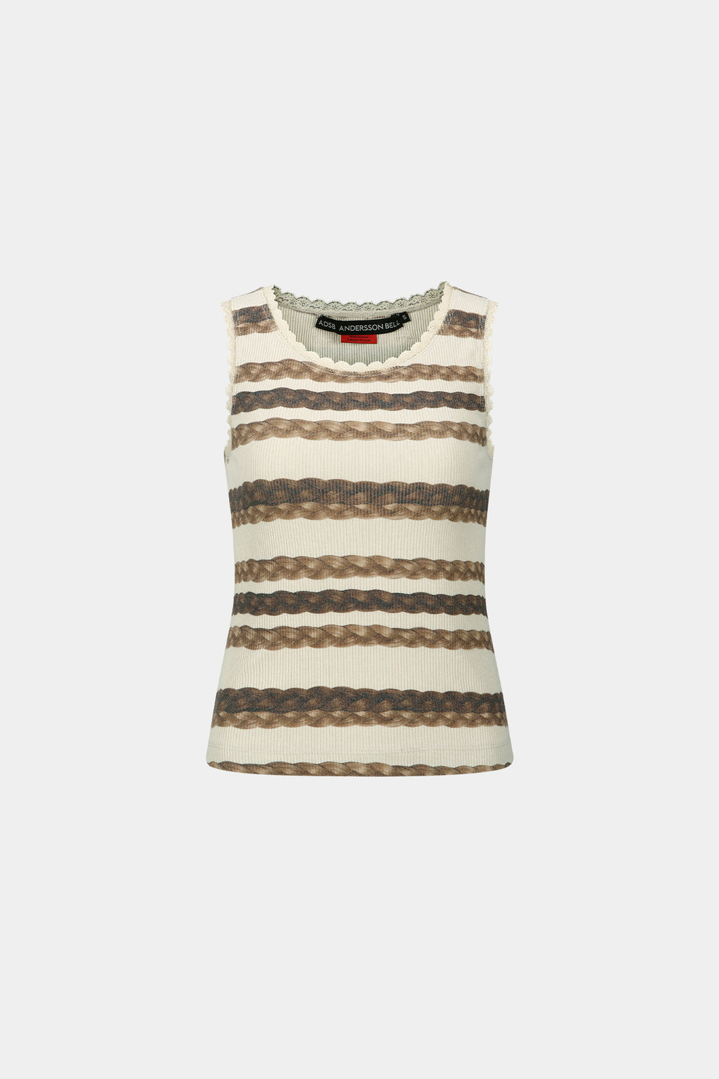 Andersson Bell - Hair Braid Stripe Tank Top (Beige) product image 10 | TRAB K-Fashion Australia