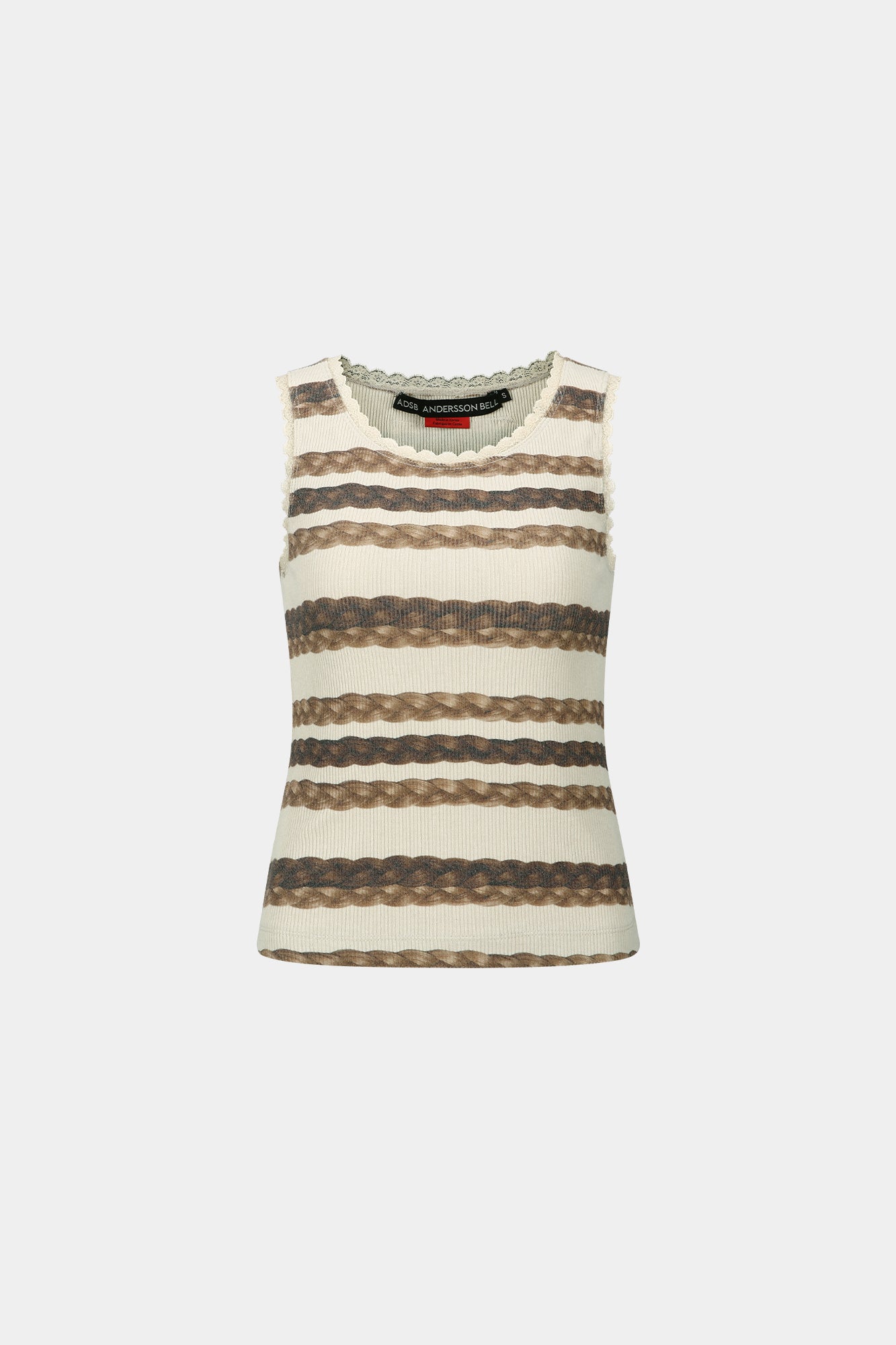 Andersson Bell - Hair Braid Stripe Tank Top (Beige) product image 10 | TRAB K-Fashion Australia