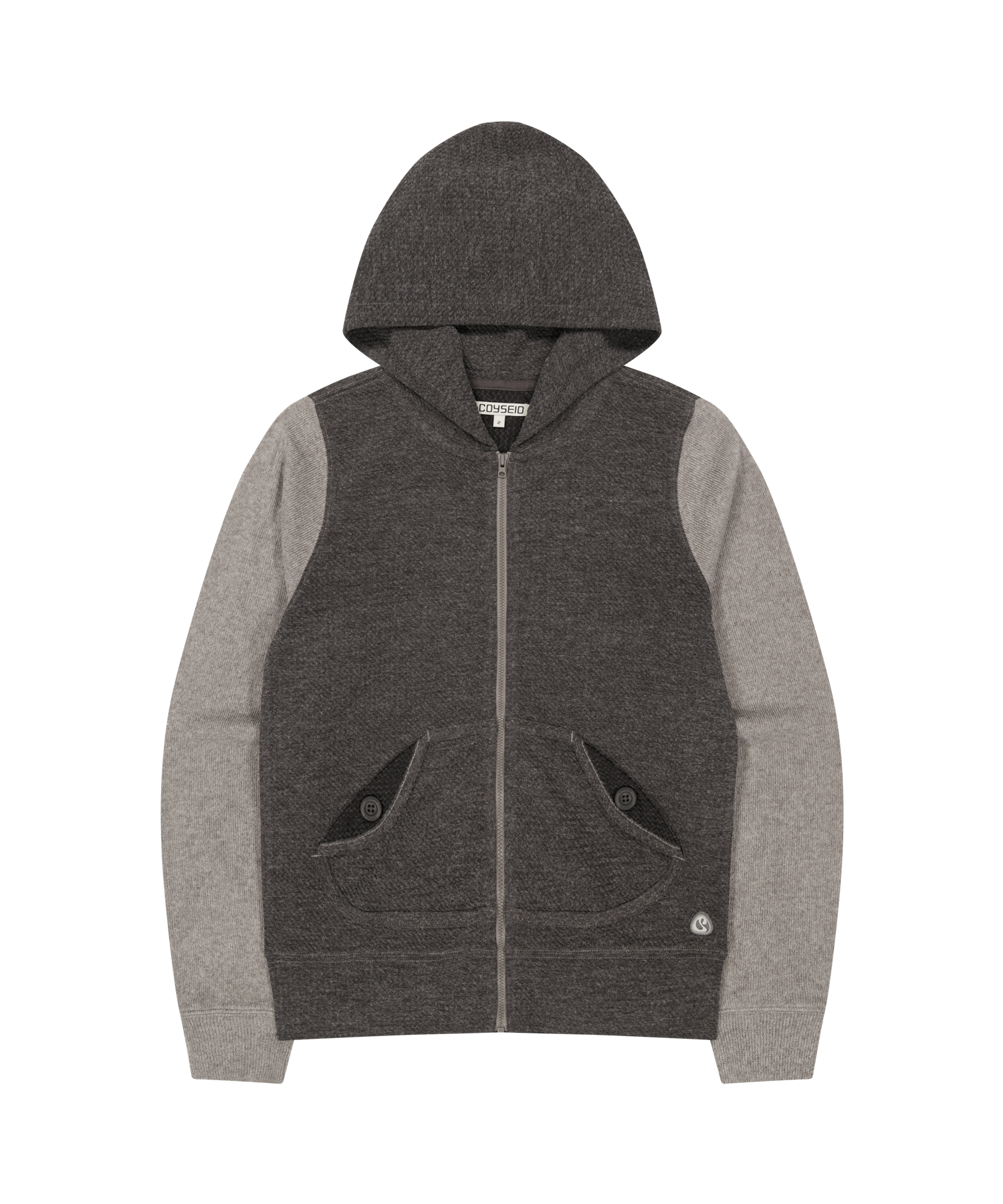 Coyseio - Button Pocket Zip-Up Hoodie Cocoa product image 1 | TRAB K-Fashion Australia