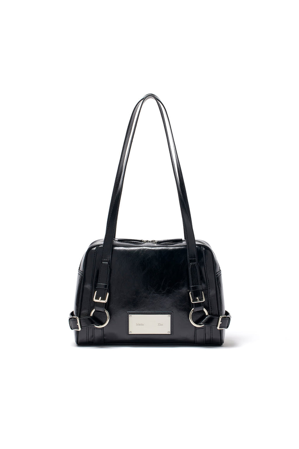 Matin Kim - Biker Detail Square Shoulder Bag (Black) product image 1 | TRAB K-Fashion Australia