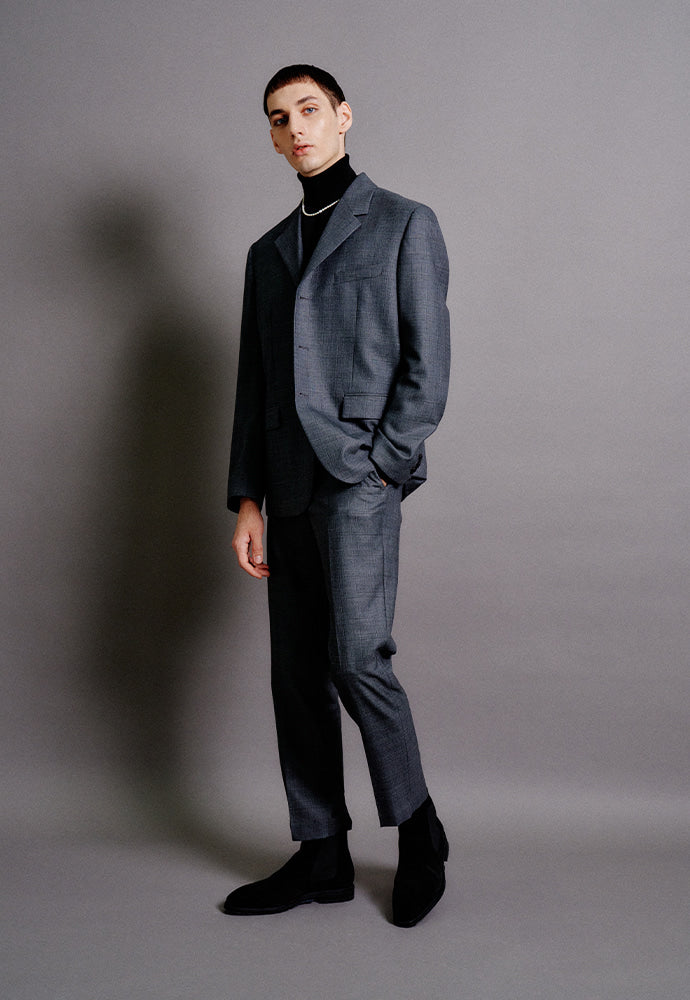 Tonywack - Crudo 3-Button Single Blazer (Mid Grey Check) product image 4 | TRAB K-Fashion Australia