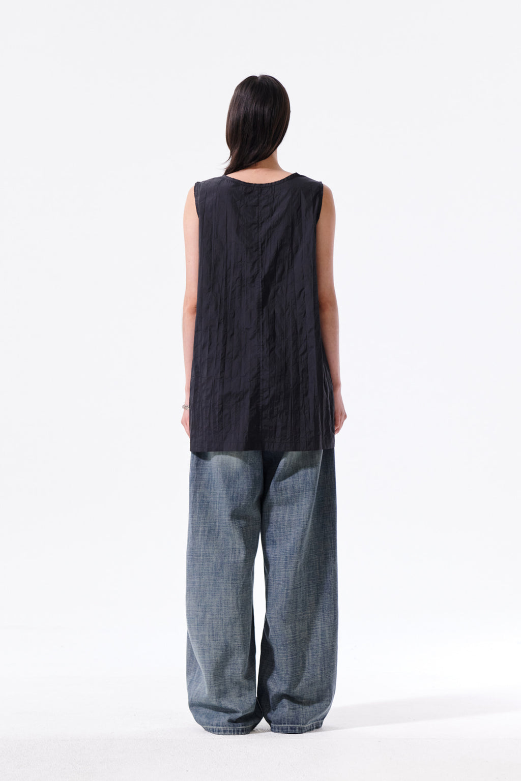 Matin Kim - Raw Edge Patch Pocket Sleeveless Dress (Black) product image 8 | TRAB K-Fashion Australia