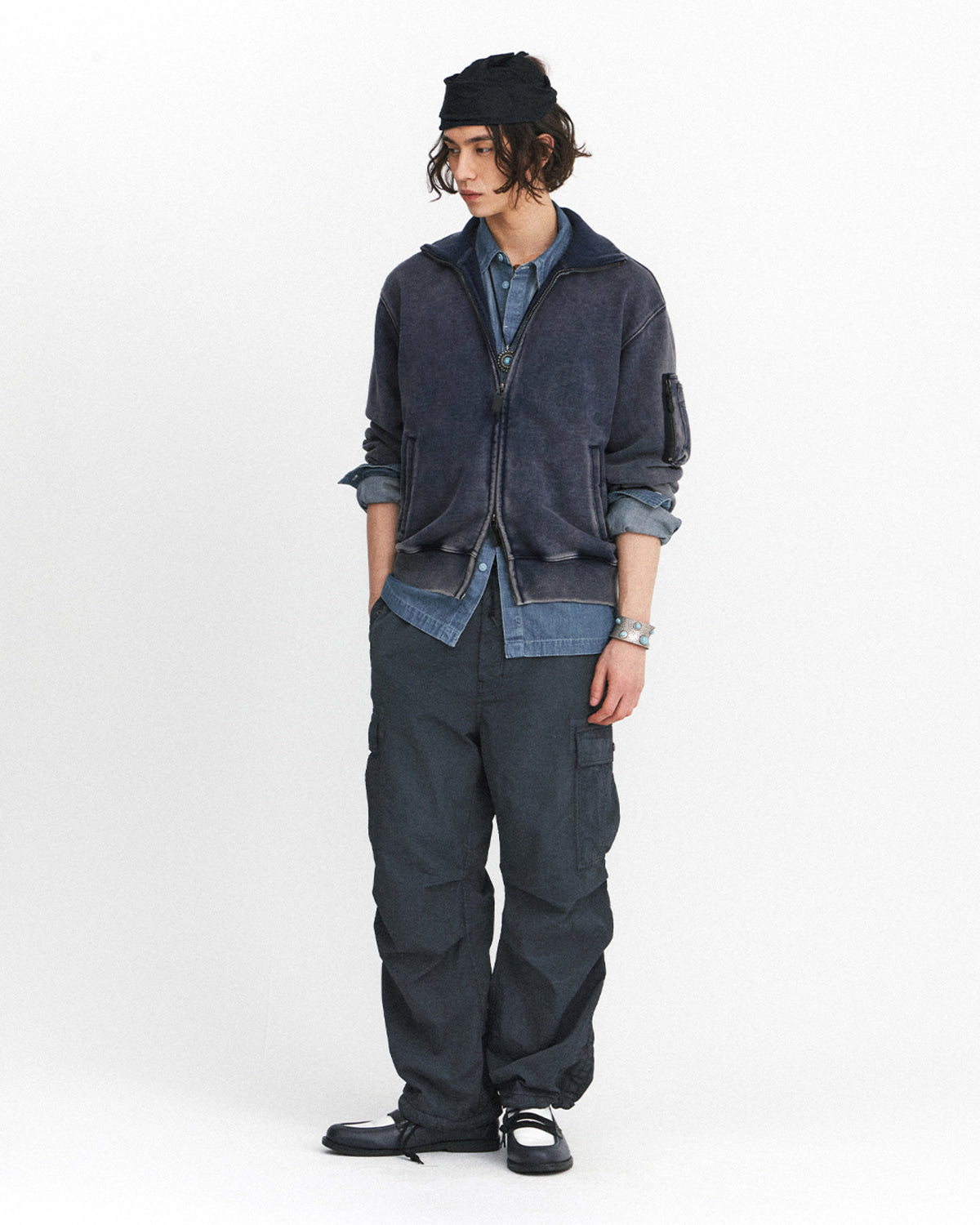 Eastlogue - Flight Zip Up Sweat (Vintage Navy) product image 4 | TRAB K-Fashion Australia