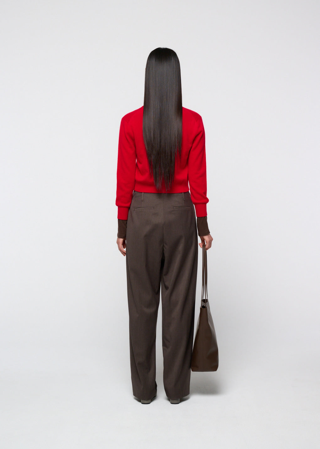 Amomento - Cashmere Crewneck Cardigan (Red) product image 4 | TRAB K-Fashion Australia
