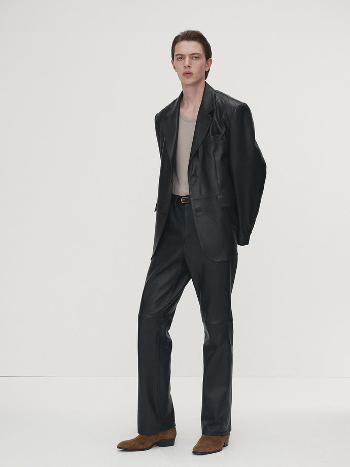 Tonywack - Leather Flared-Leg Pants (Black) product image 1 | TRAB K-Fashion Australia