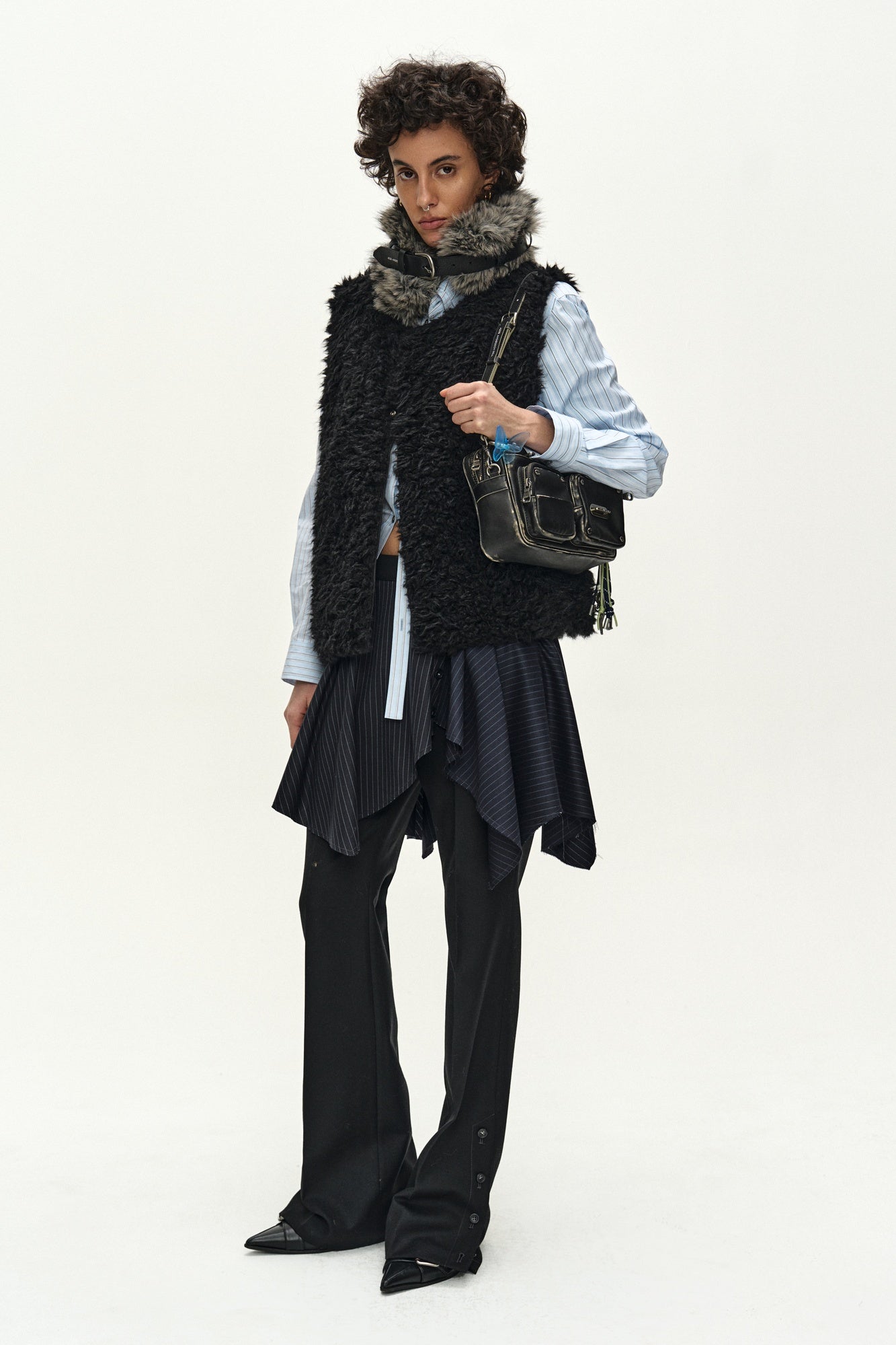 Andersson Bell - Split-Stripe Contour Shirt (blue) (Blue) product image 3 | TRAB K-Fashion Australia