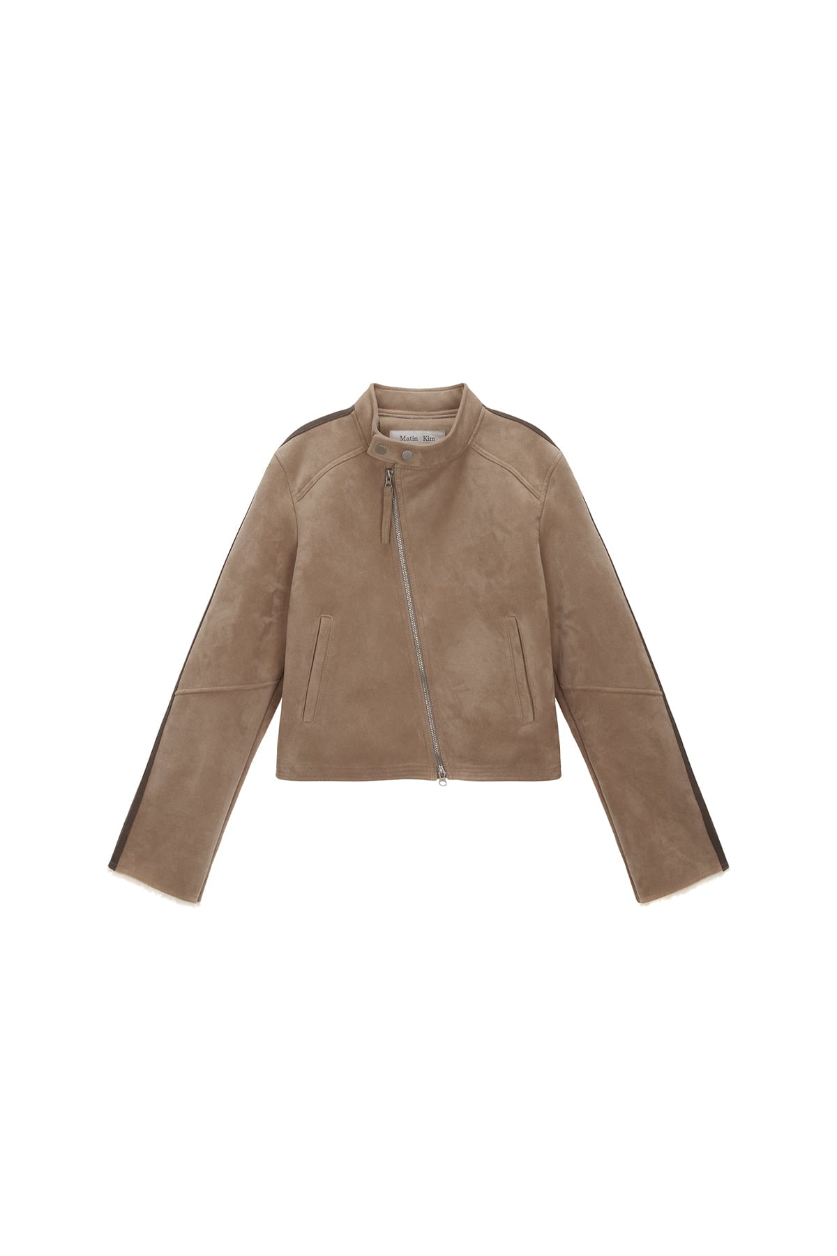 Matin Kim - Suede Racing Mustang Jumper (Beige) product image 1 | TRAB K-Fashion Australia