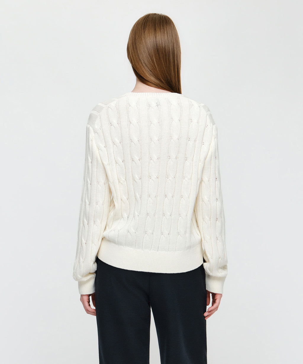 Marithe & Francois Girbaud - Graphic Cable Knit Pullover (Ivory) product image 3 | TRAB K-Fashion Australia