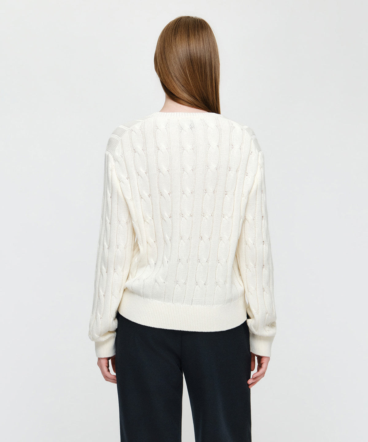 Marithe & Francois Girbaud - Graphic Cable Knit Pullover (Ivory) product image 3 | TRAB K-Fashion Australia