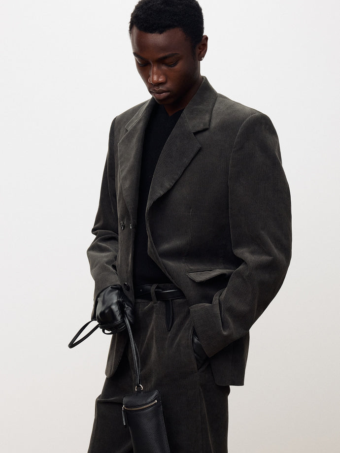 Tonywack - Corduroy Single-Breasted Tailored Jacket (Anthracite) product image 1 | TRAB K-Fashion Australia