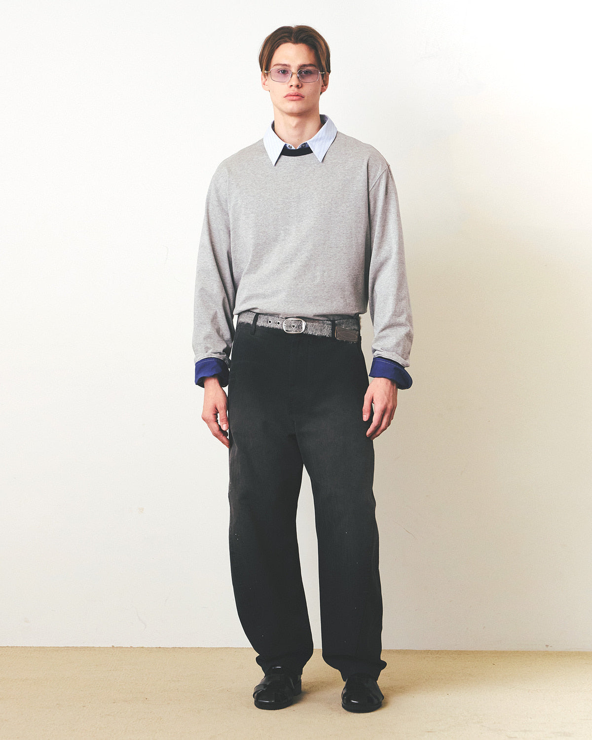 Eastlogue - 11 Ringer L.s T-shirts (Melange Grey & Navy) product image 1 | TRAB K-Fashion Australia