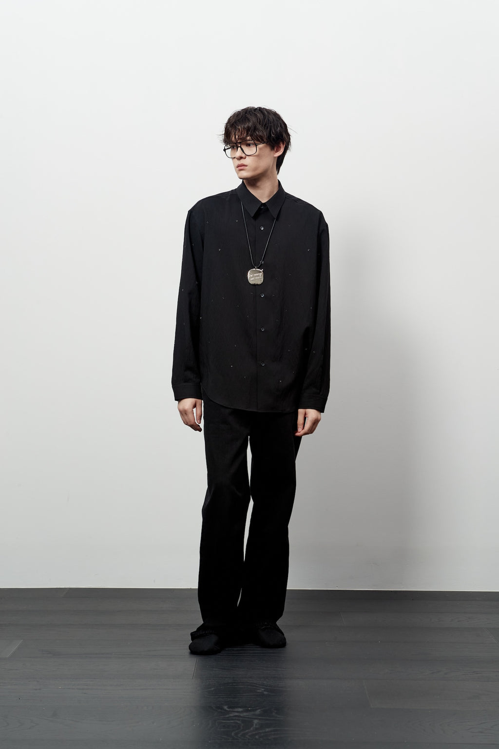 Stu - Crystal Stripe Shirt (Black) product image 7 | TRAB K-Fashion Australia