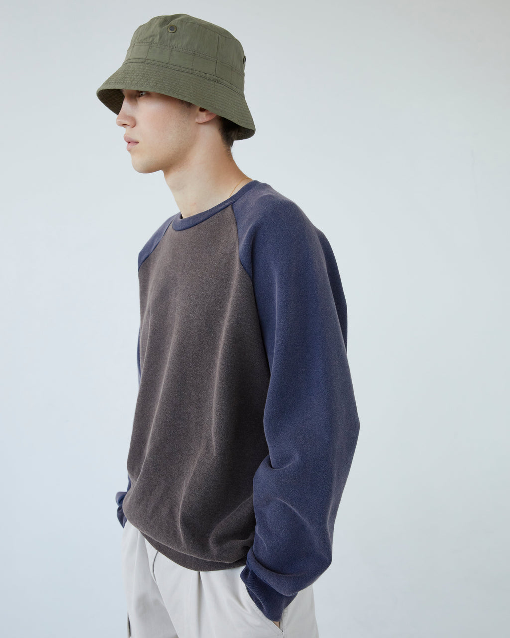 Khakis - 2-Tone Raglan Crewneck (Brown) product image 5 | TRAB K-Fashion Australia