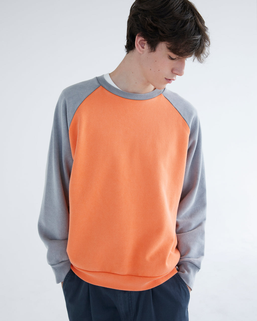 Khakis - 2-Tone Raglan Crewneck (Orange) product image 5 | TRAB K-Fashion Australia