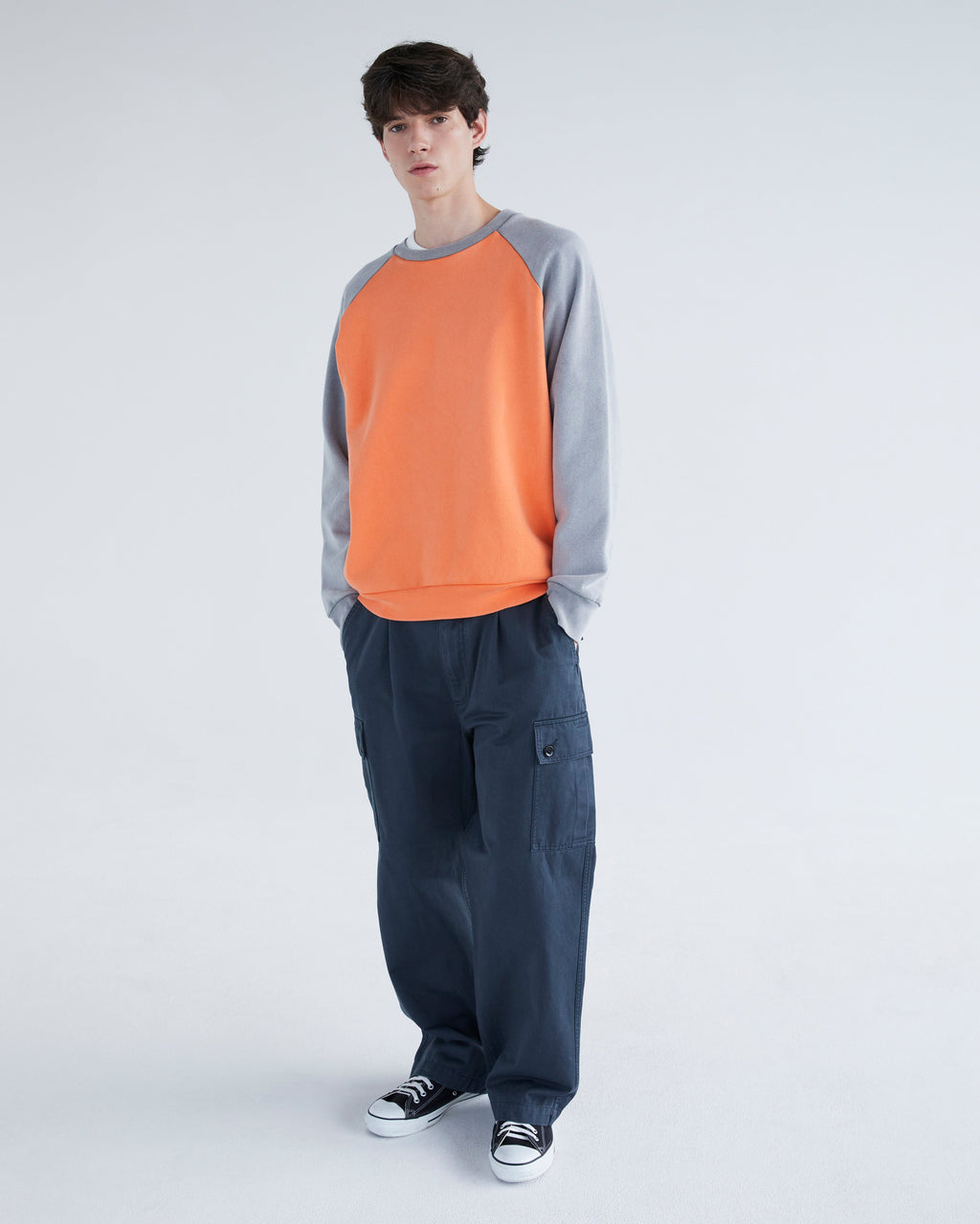 Khakis - 2-Tone Raglan Crewneck (Orange) product image 6 | TRAB K-Fashion Australia