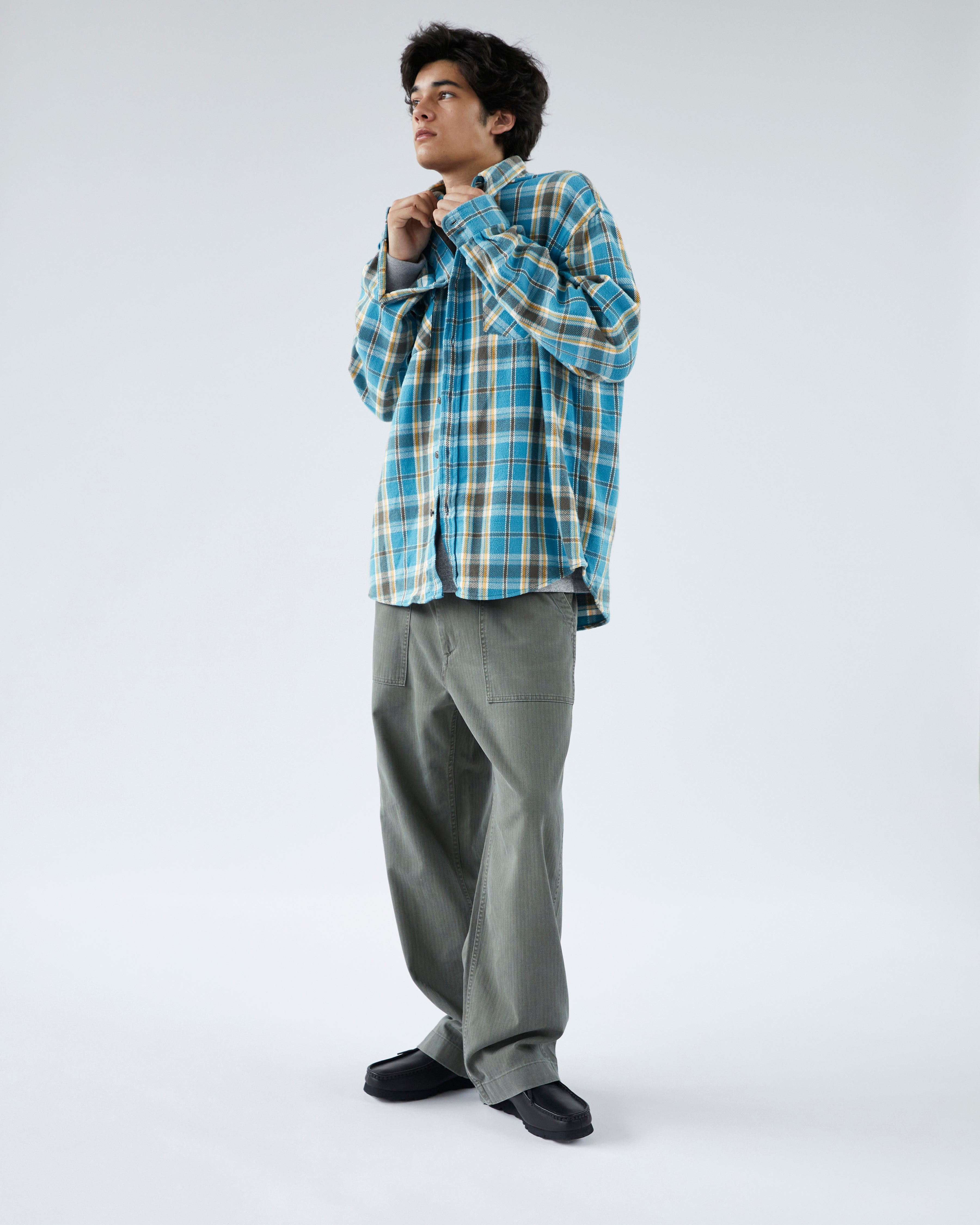 Khakis - Heavy Flannel Shirt (Blue) product image 7 | TRAB K-Fashion Australia