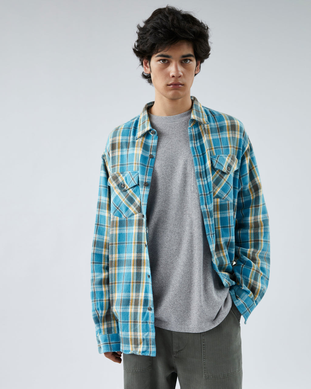 Khakis - Heavy Flannel Shirt (Blue) product image 6 | TRAB K-Fashion Australia