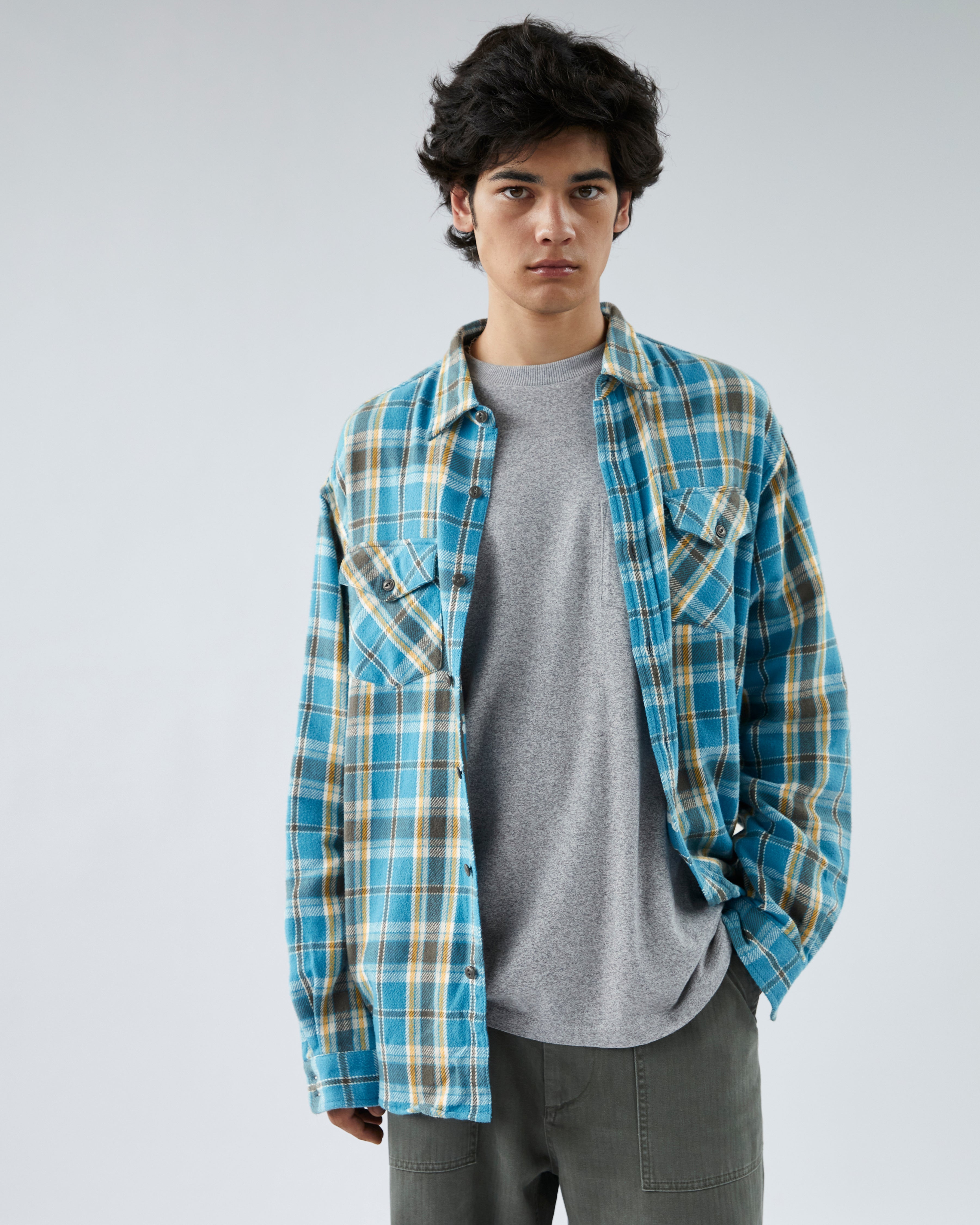Khakis - Heavy Flannel Shirt (Blue) product image 6 | TRAB K-Fashion Australia