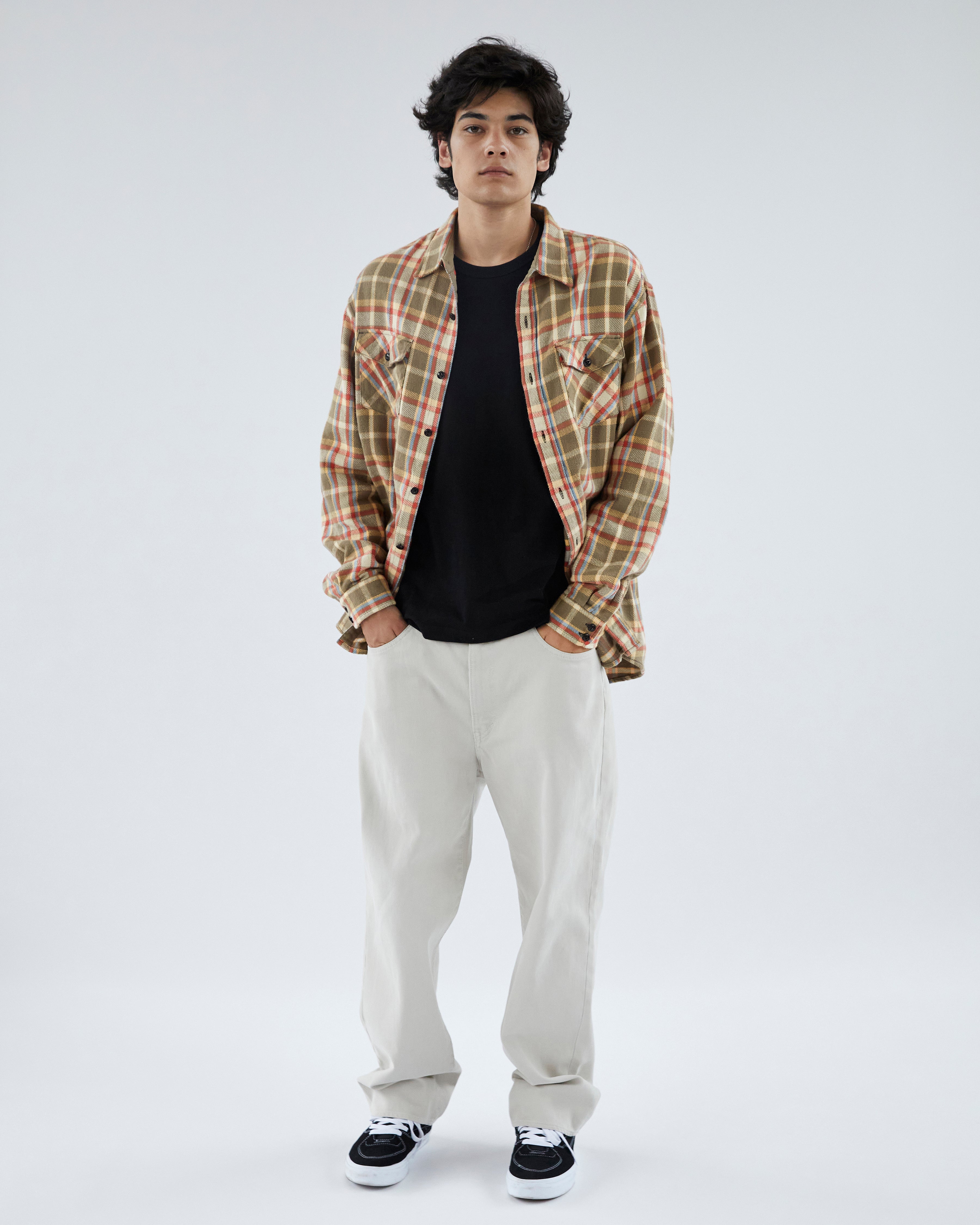 Khakis - Heavy Flannel Shirt (Tan) product image 6 | TRAB K-Fashion Australia