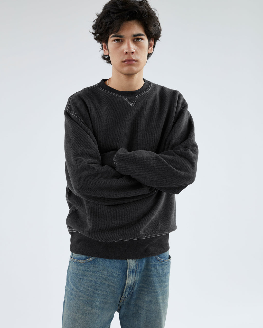 Khakis - Multi-Grain Crewneck (Charcoal) product image 6 | TRAB K-Fashion Australia